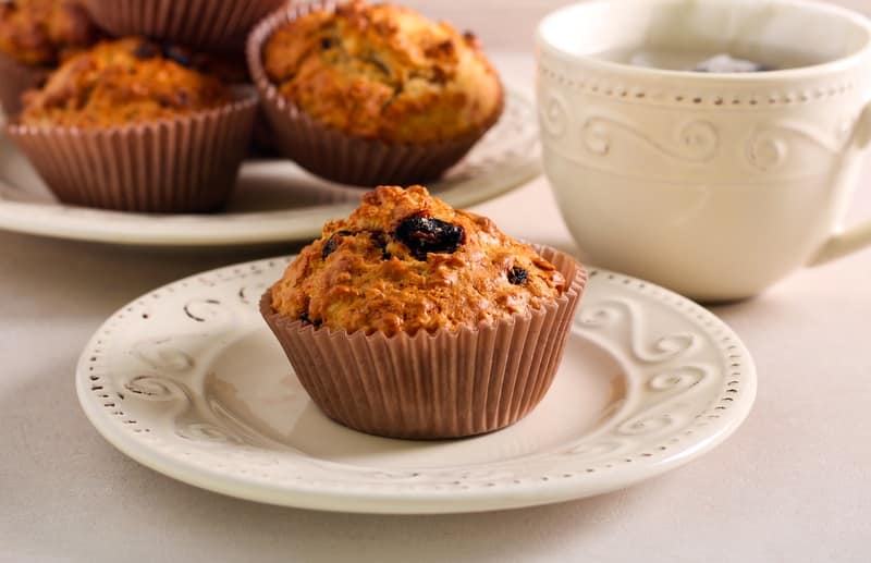 Bran and raisin muffins