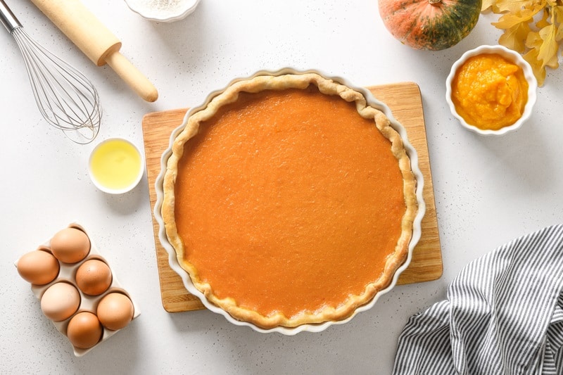 making pumpkin pie ingredients
