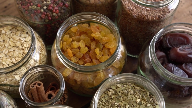 pantry food stored in jars