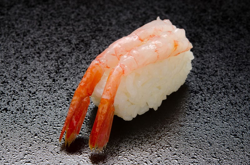 Raw shrimp sushi