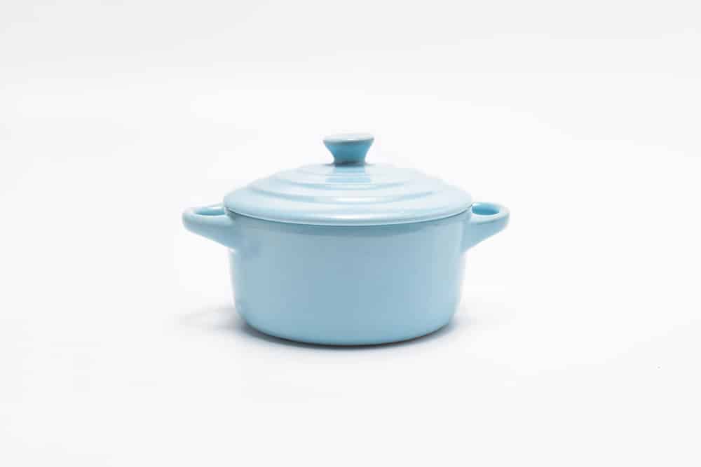 Blue ceramic cooking pot