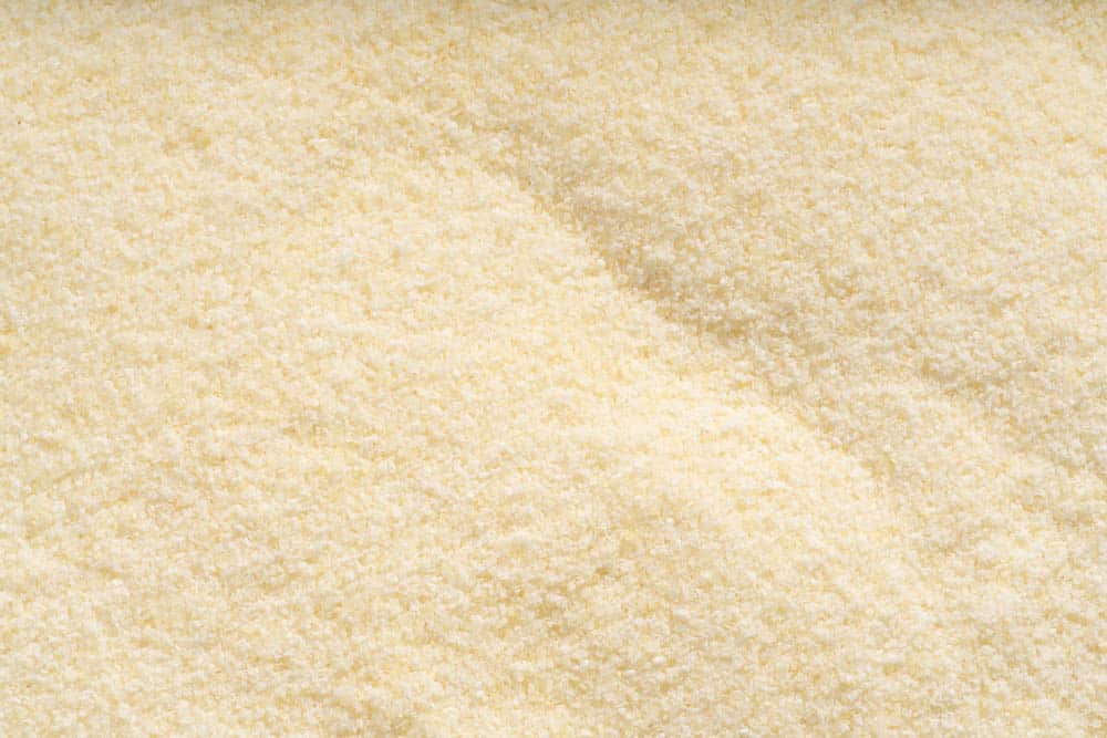 Detailed and large close up shot of farina flour