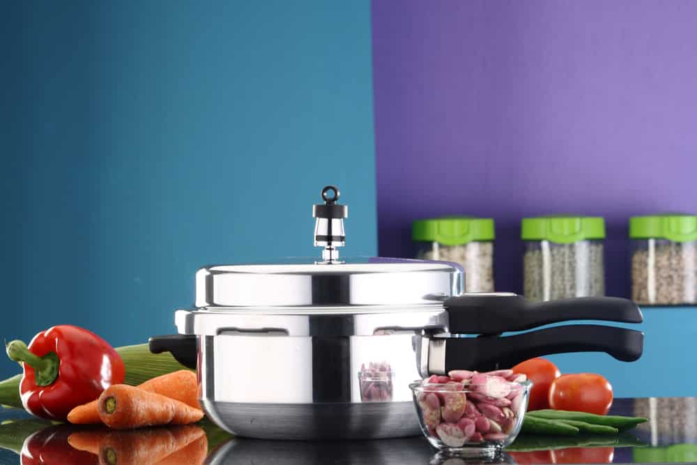 A pressure cooker in a kitchen ambiance