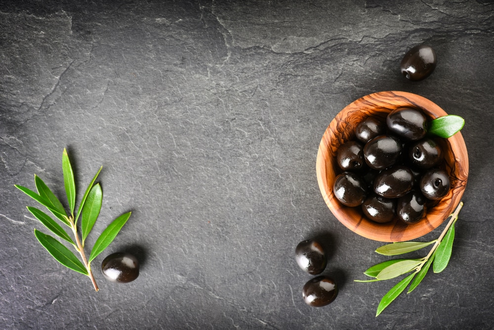 what is the white stuff on black olives