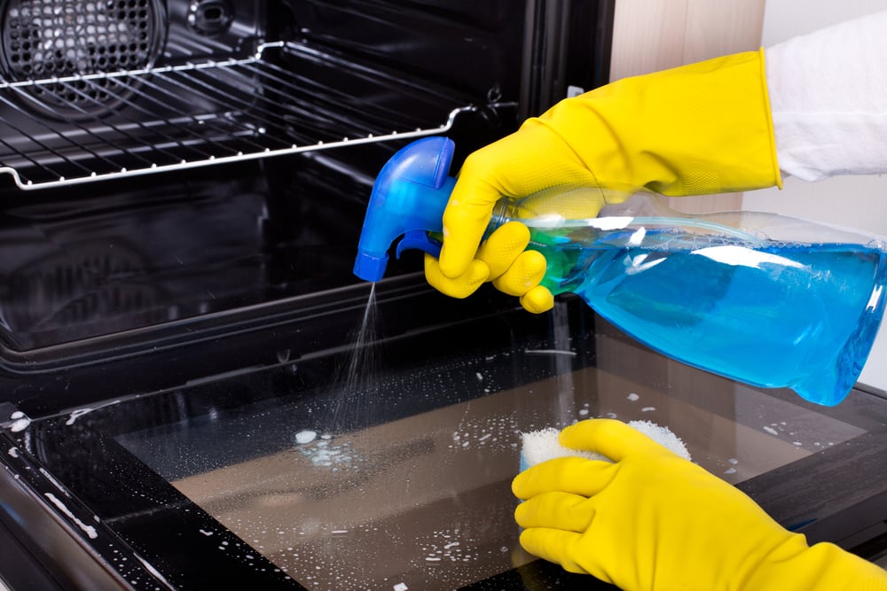how to clean between glass on thermador oven door