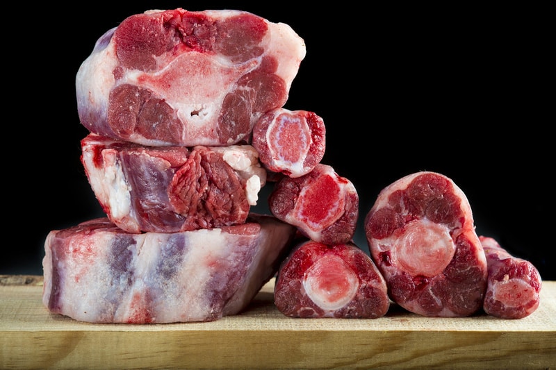 Fresh and raw oxtail cut