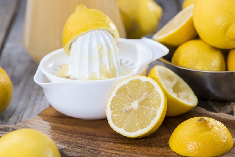 Portion of fresh homemade Lemon Juice