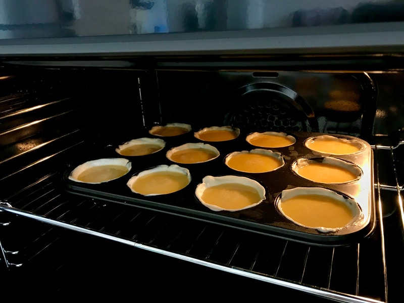 Making and Cooking Pasteis de Nata or Belem Tart