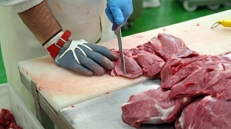 Production Line at Meat Processing Plant