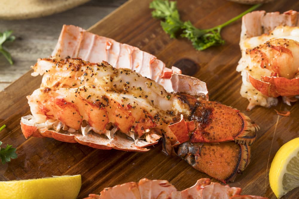 Seasoned Baked Lobster Tails with Lemon and Butter Sauce