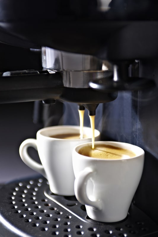 Espresso machine cups coffee
