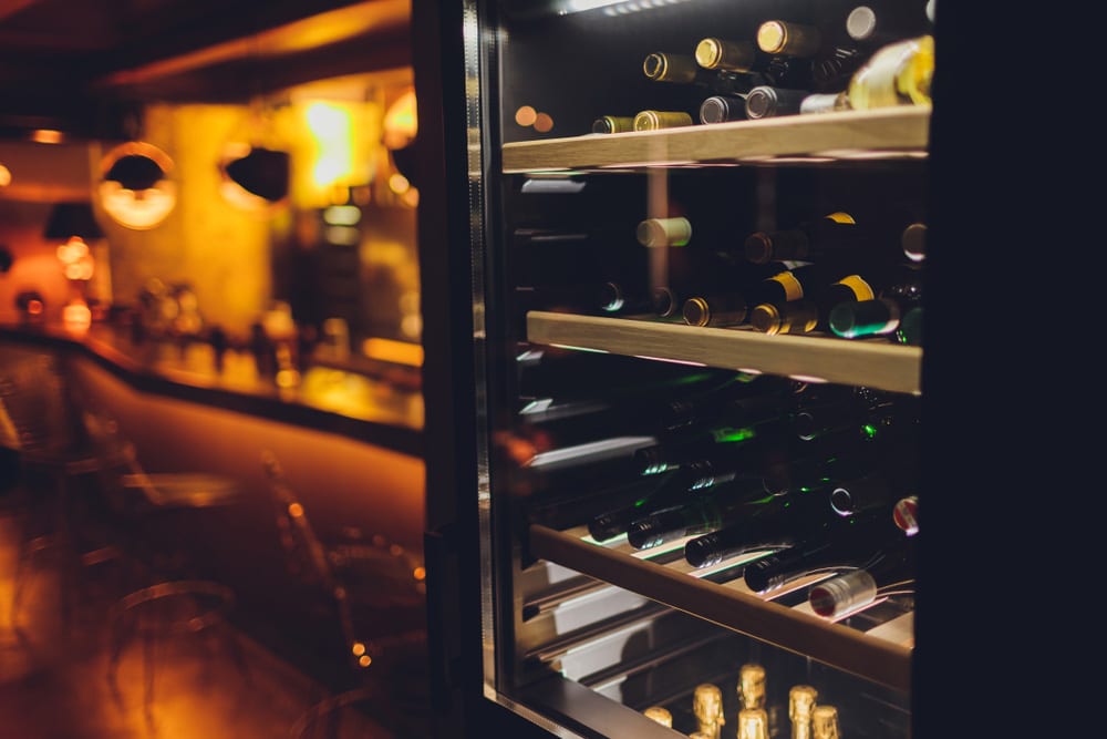 Storing bottles of wine in fridge