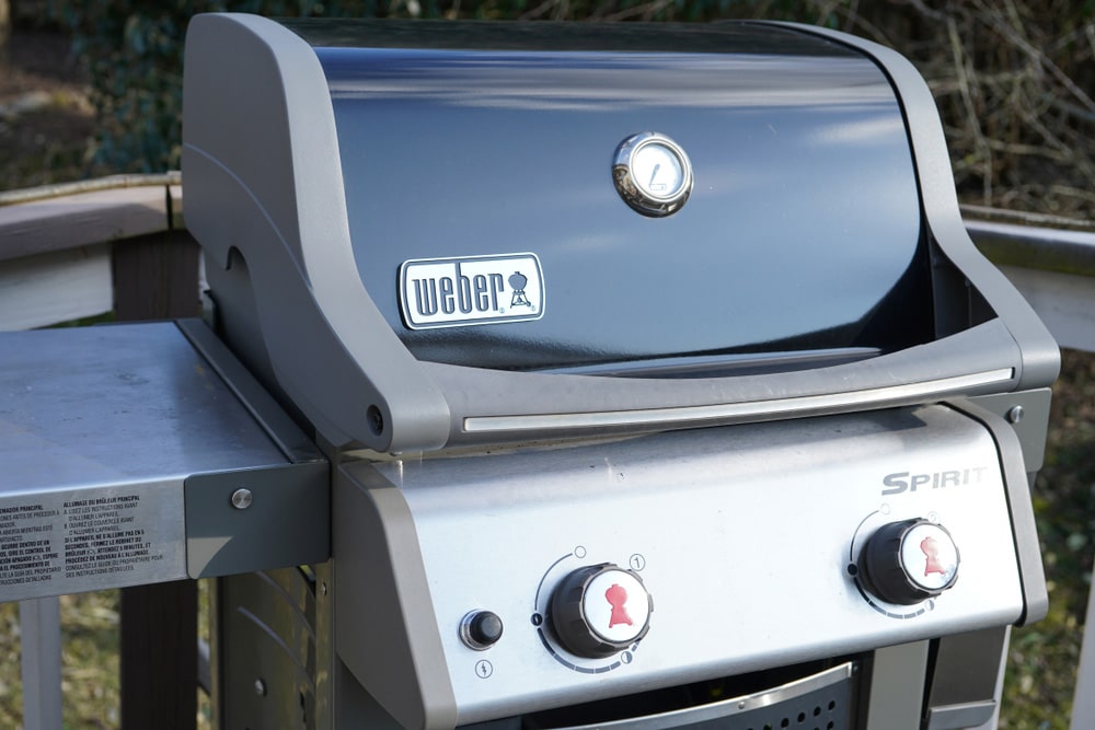 Weber Grill on a wooden deck