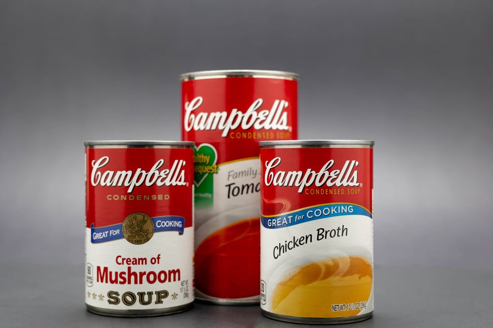Assorted Campbell's Condensed Soup cans