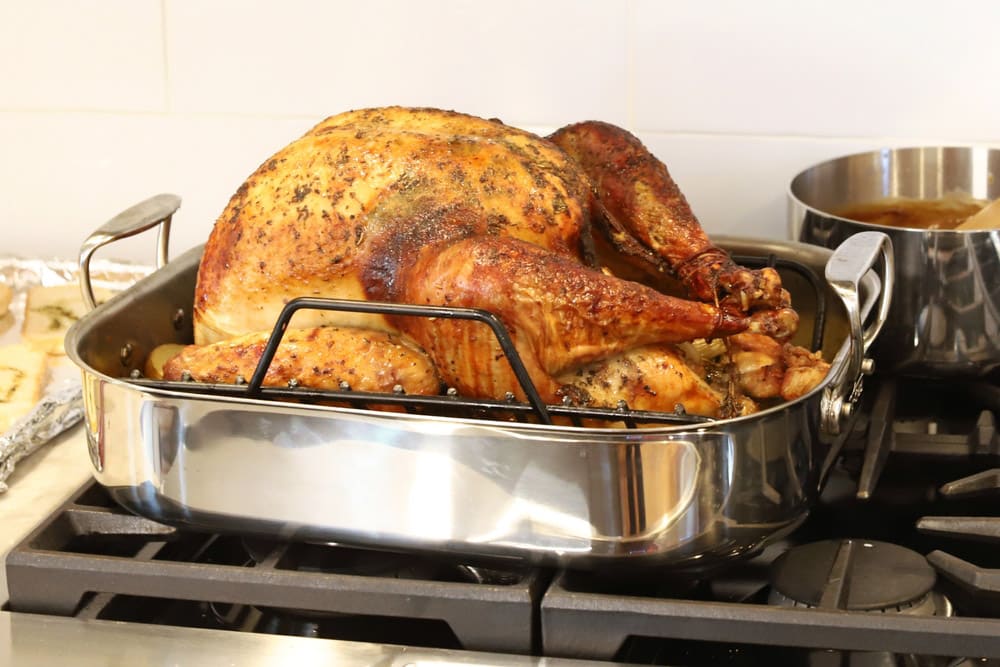Delicious Thanksgiving turkey on the stove
