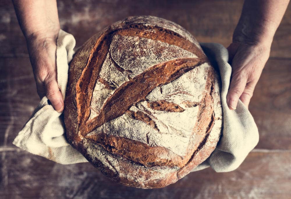 Homemade sourdough bread food photography recipe idea