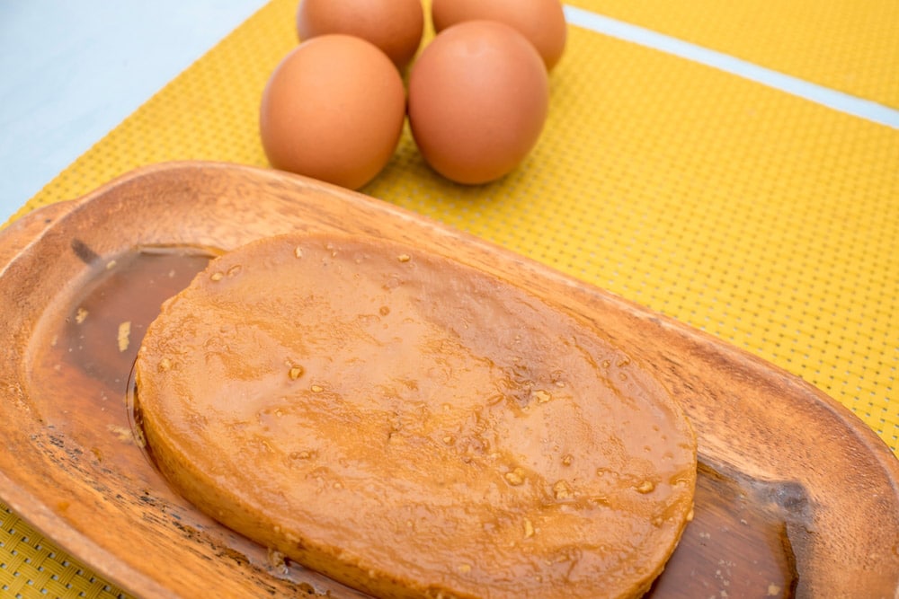 Leche Flan, a dessert made-up of eggs and milk with a soft caramel on top