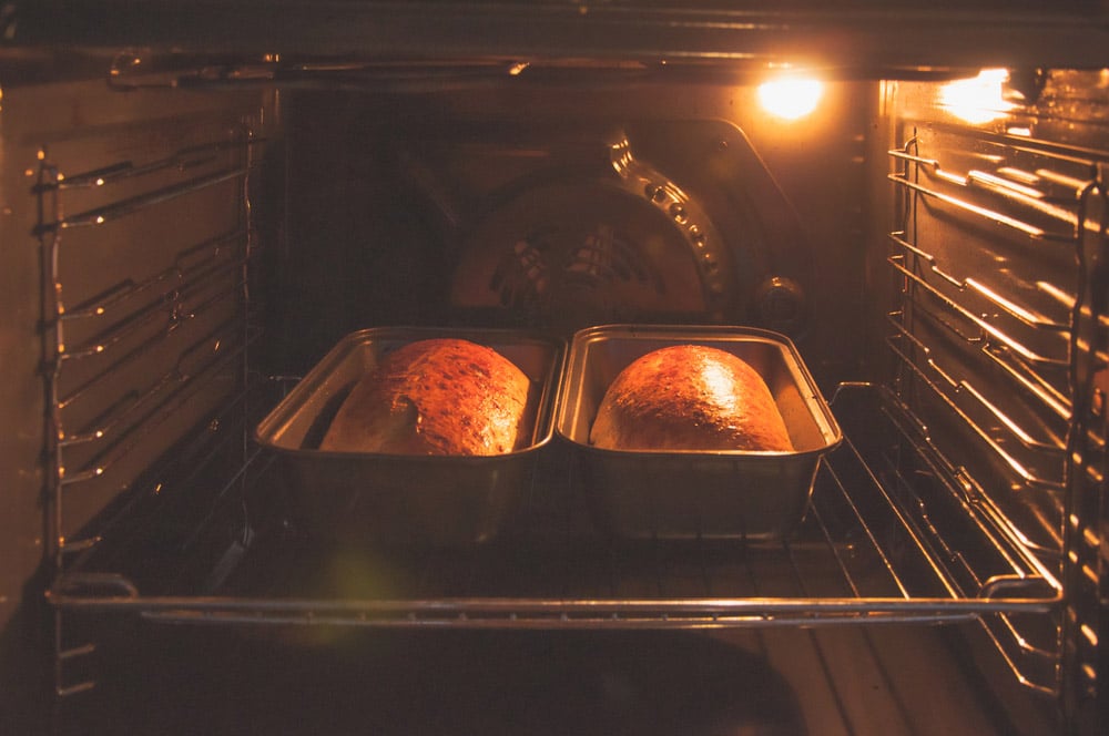 Baking whole wheat bread in oven