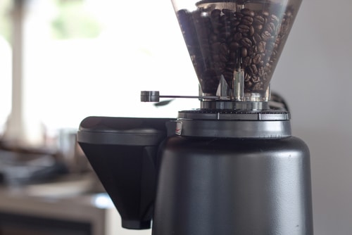 Coffee grinder preparing to grind coffee