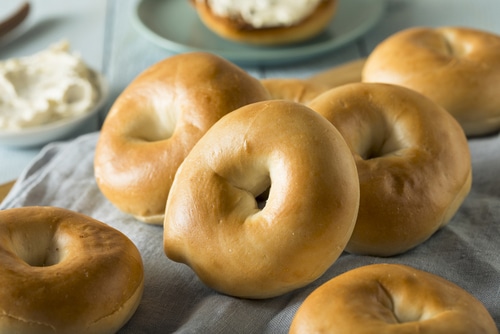 Homemade Mini Plain Bagels Ready to Eat