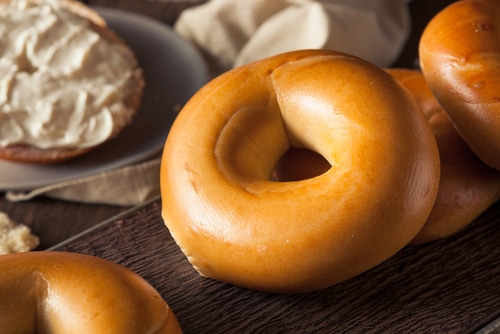 Homemade Plain Egg Bagels Ready to Eat