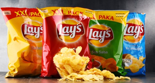 Packets of Lay's potato chips