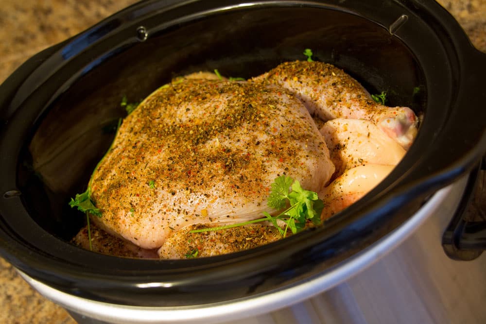 Whole chicken in slow cooker