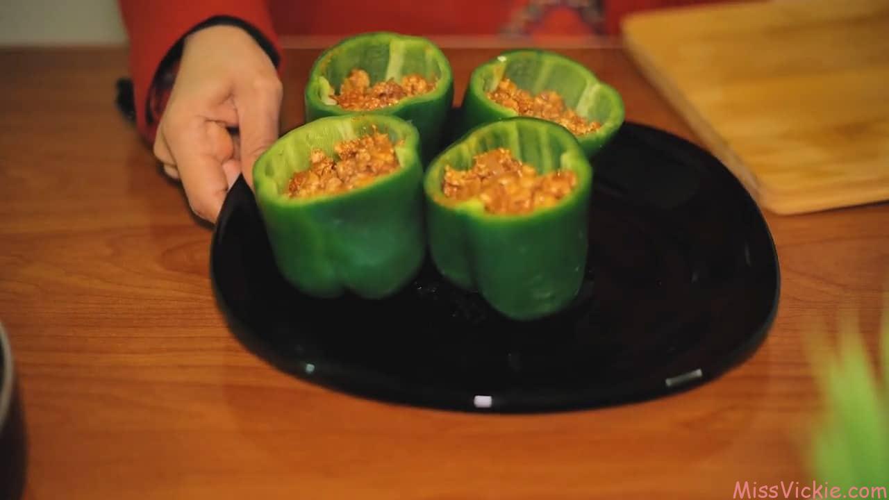 Easy Chicken Stuffed Green Peppers Process