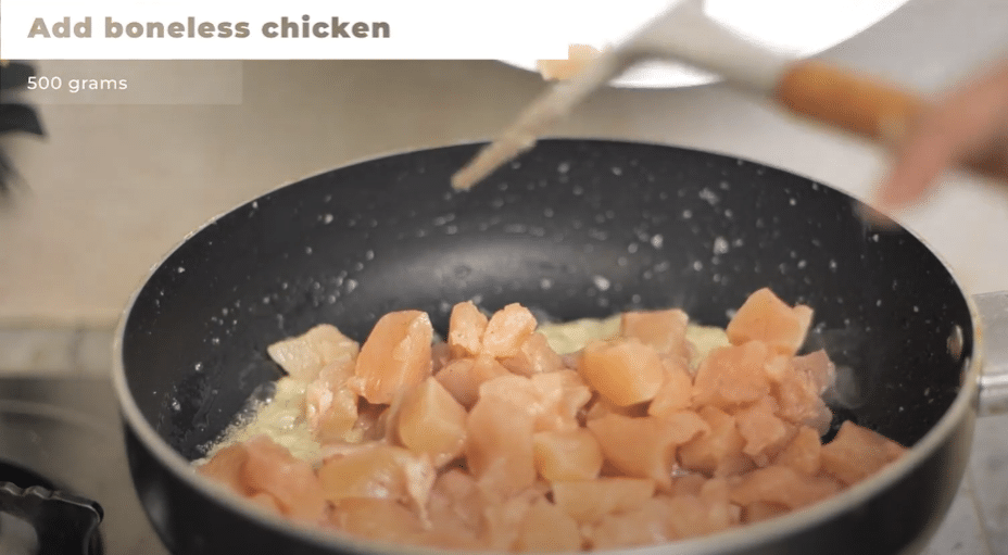 add chicken for singaporean rice