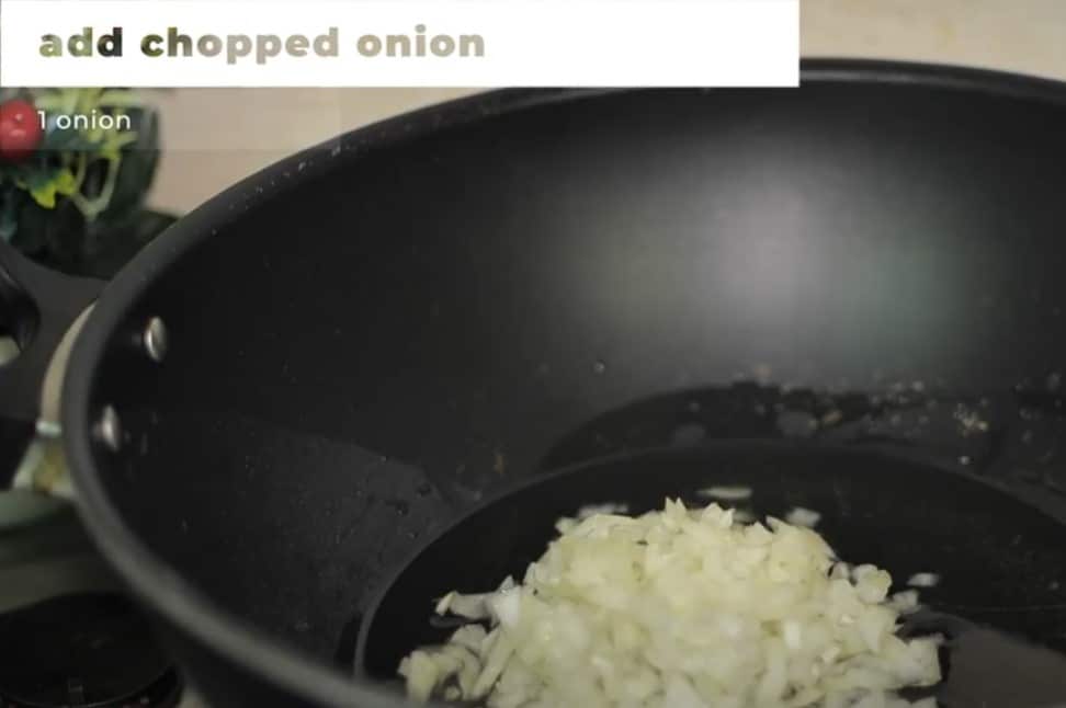 add chopped onion pulao