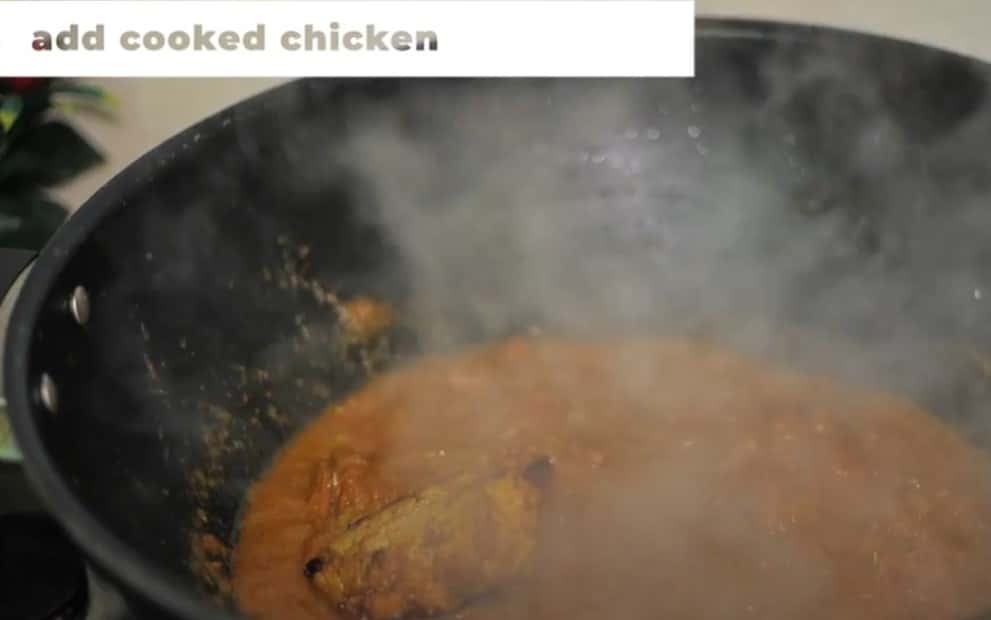 add cooked chicken tikka masala