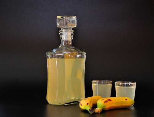 Banana liqueur, strong homemade alcohol