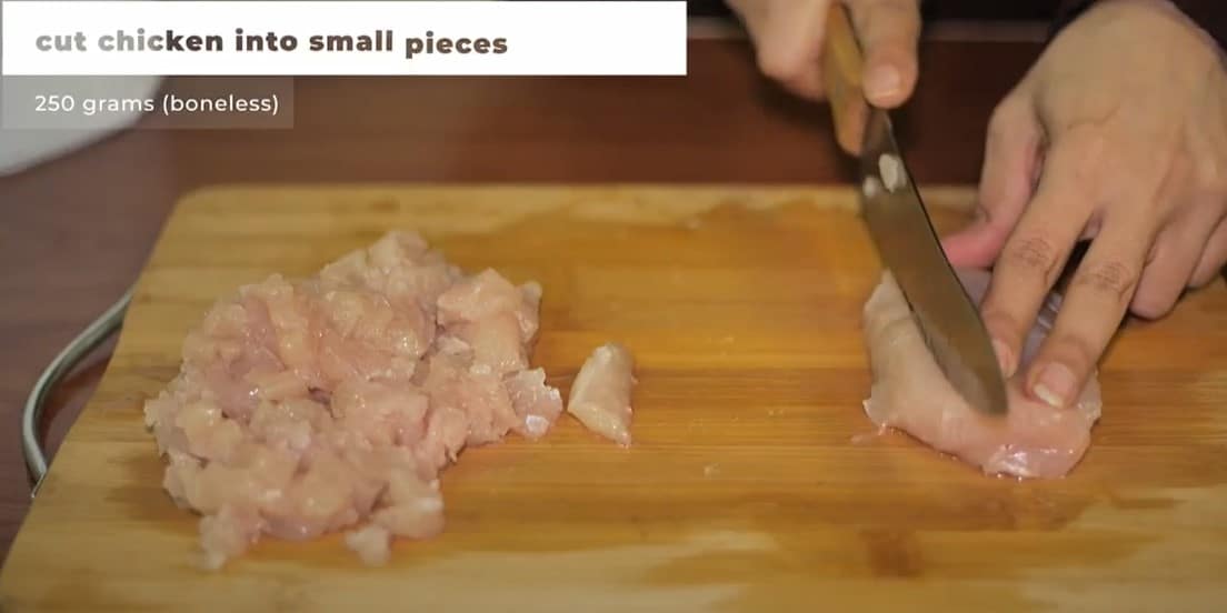 cut chicken for rissoles