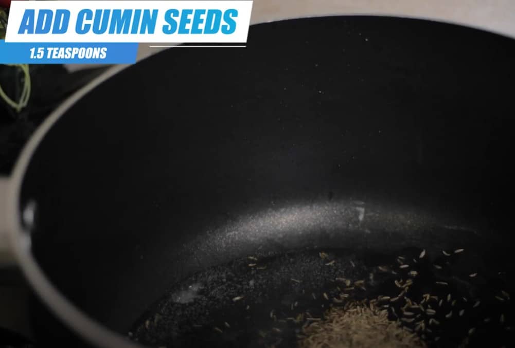 adding cumin seeds