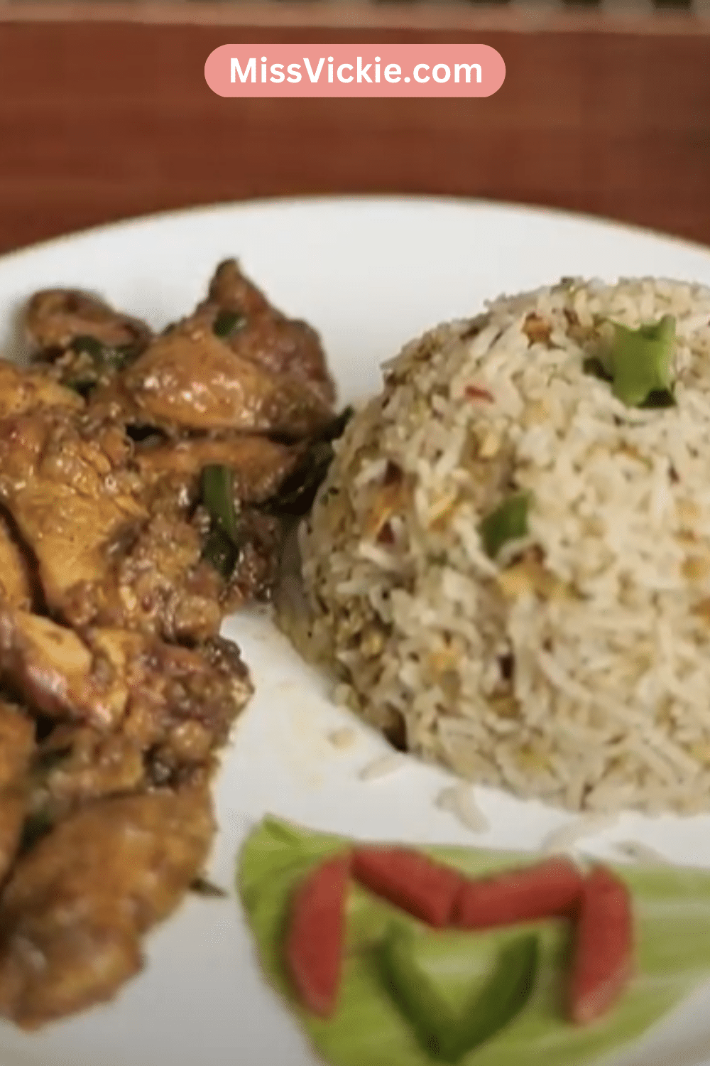 chicken chilli dry with egg fried rice recipe