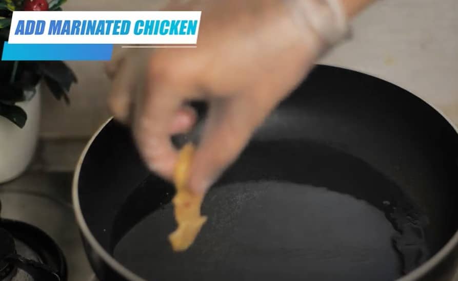 start cooking the marinated chicken