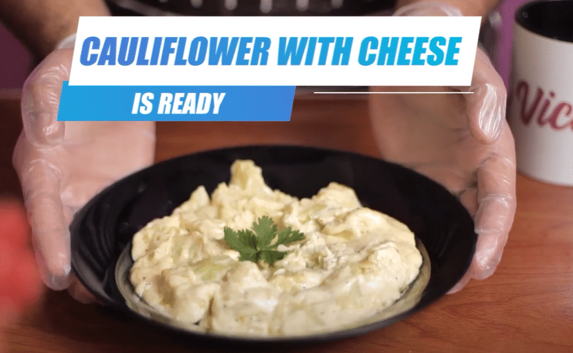 cauliflower with cheese served