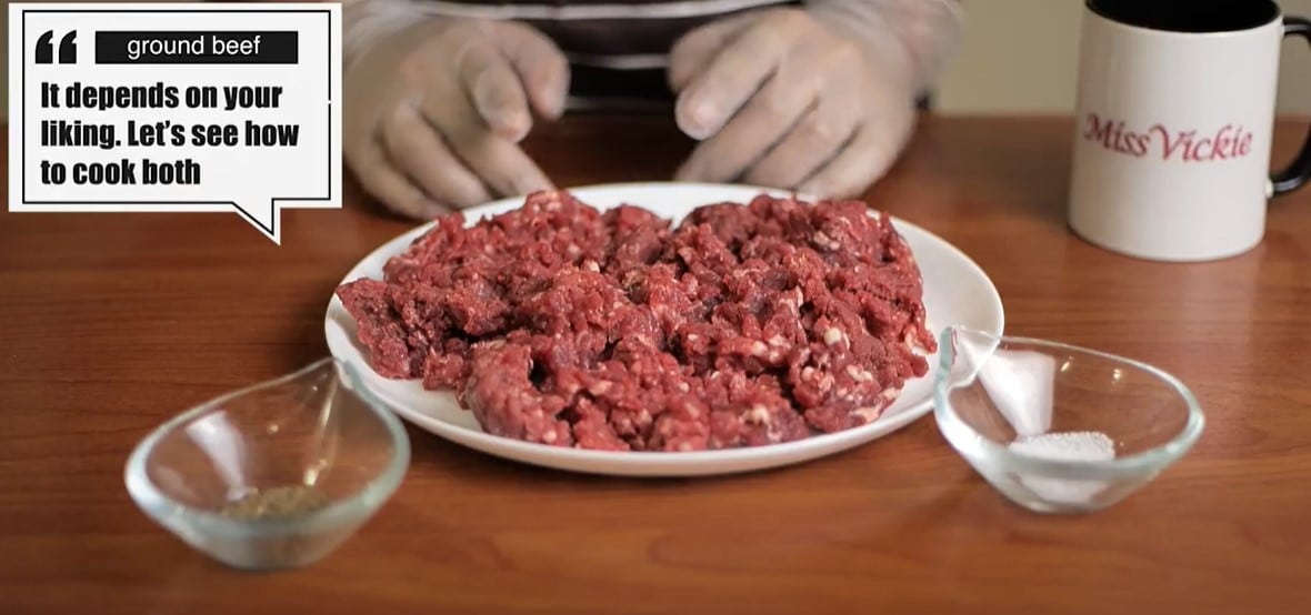 ground beef on plate