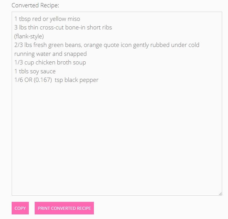custom recipe divider converted recipe