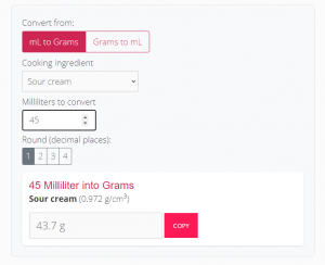 mL to Grams & Grams to mL Converter - Miss Vickie