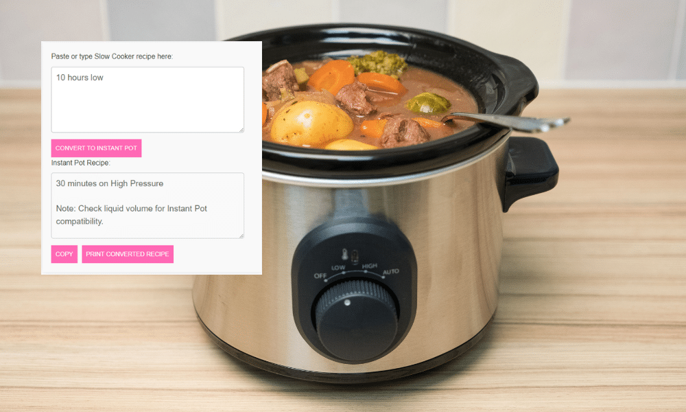slow cooker to instant pot converter