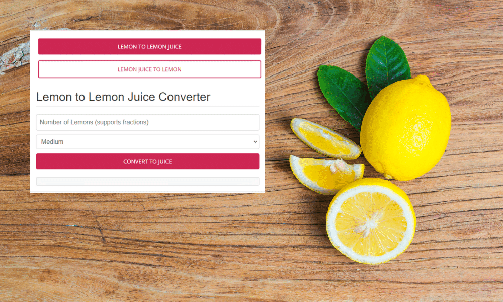 lemon juice calculator