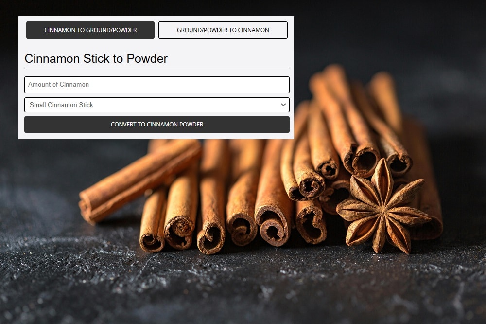 Cinnamon Stick and Ground Cinnamon Converter