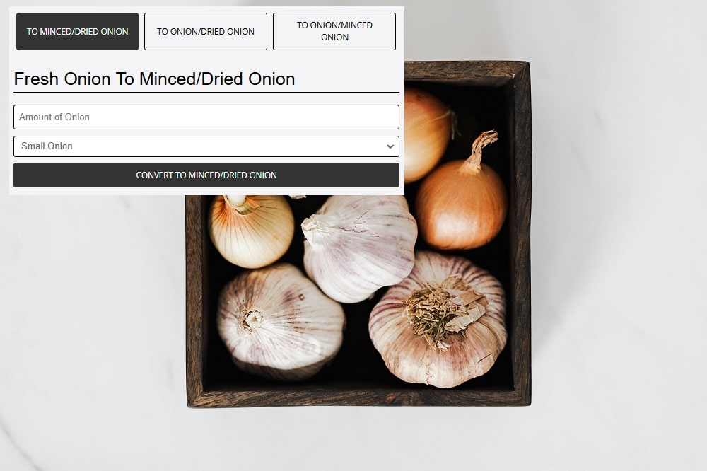 Fresh Onion Minced and Dried Onion Converter