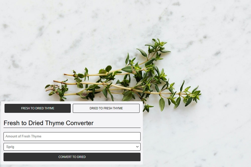 Fresh and Dried Thyme Conversion Calculator