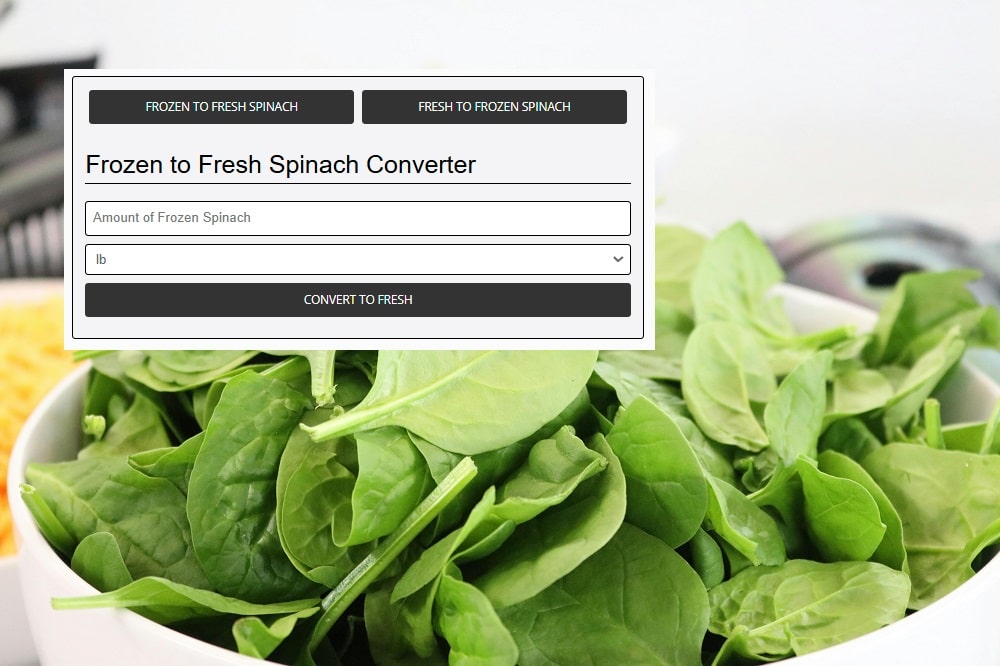 Frozen and Fresh Spinach Converter