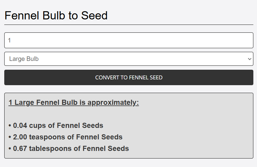 converted fennel