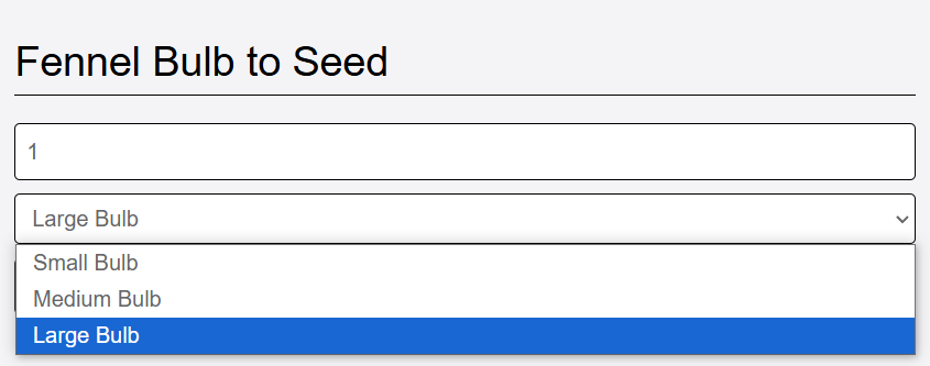 input fennel and select unit