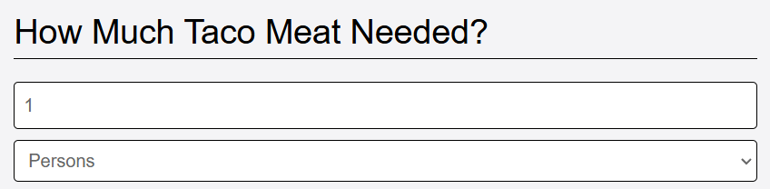 input taco meat amount