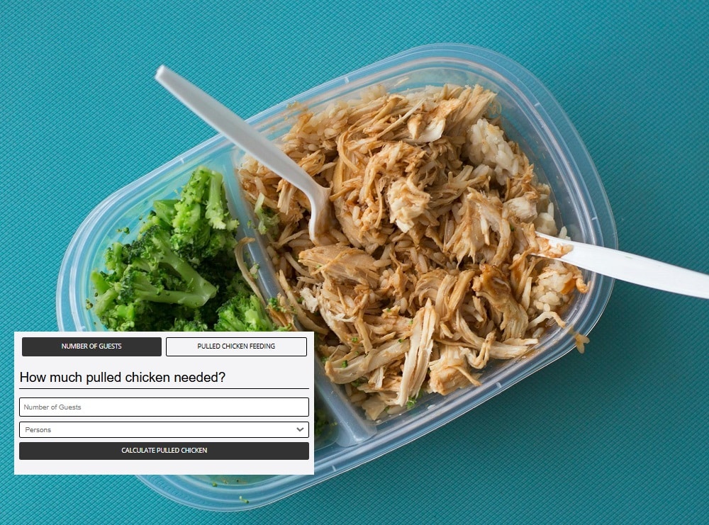 Pulled and Shredded Chicken Per Person Portion Calculator